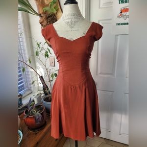 Field Day Sweetheart Red Orange Dress, Large